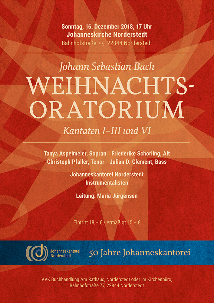 Konzertplakat für die Johanneskantorei Norderstedt: Weihnachts-Oratorium
