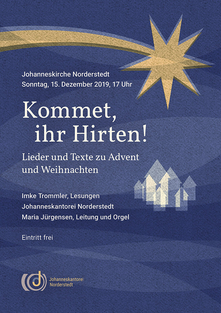 Konzertplakat für die Johanneskantorei Norderstedt: Adventskonzert 2019